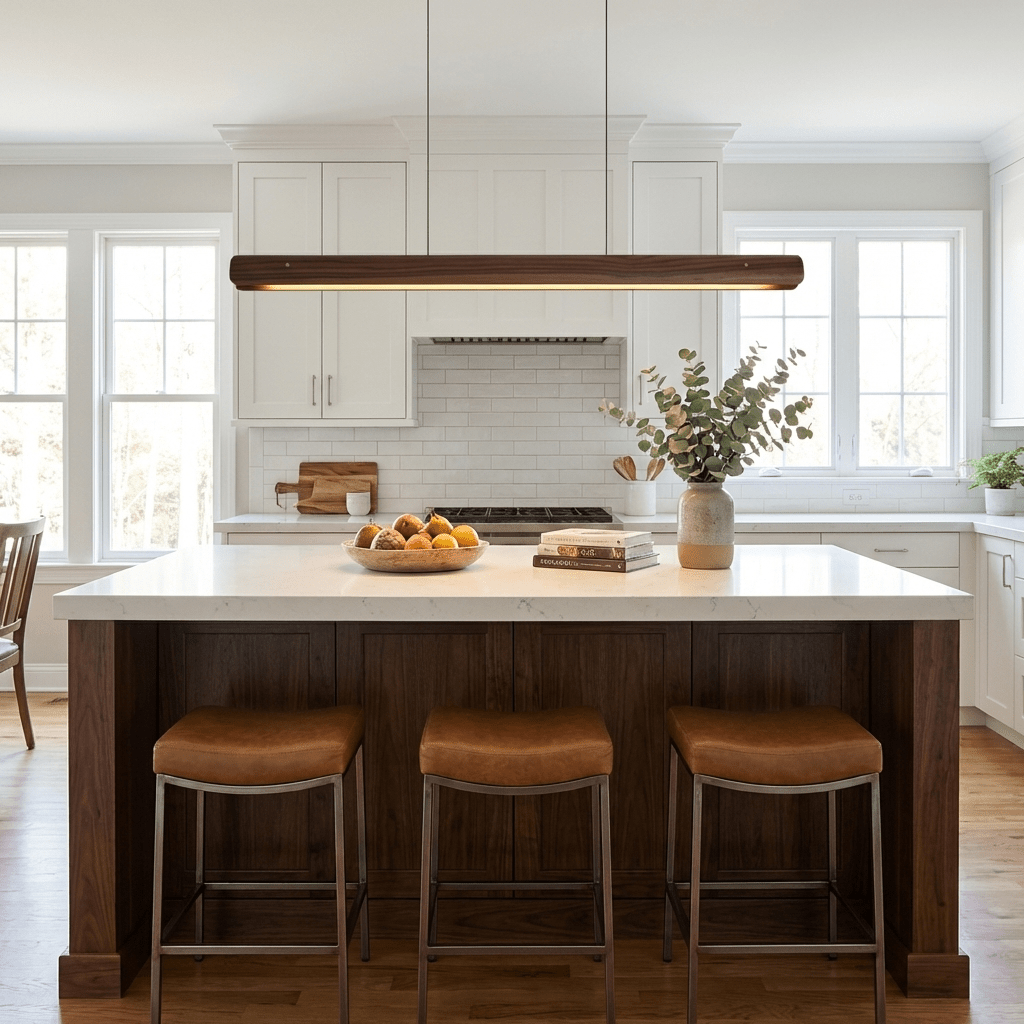 Lignar Beam Pendant Light – Modern Wood LED Linear Pendant Lamp