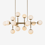 Orbelis Globe Chandelier – Modern Linear Pendant Light with Opal Glass Globes