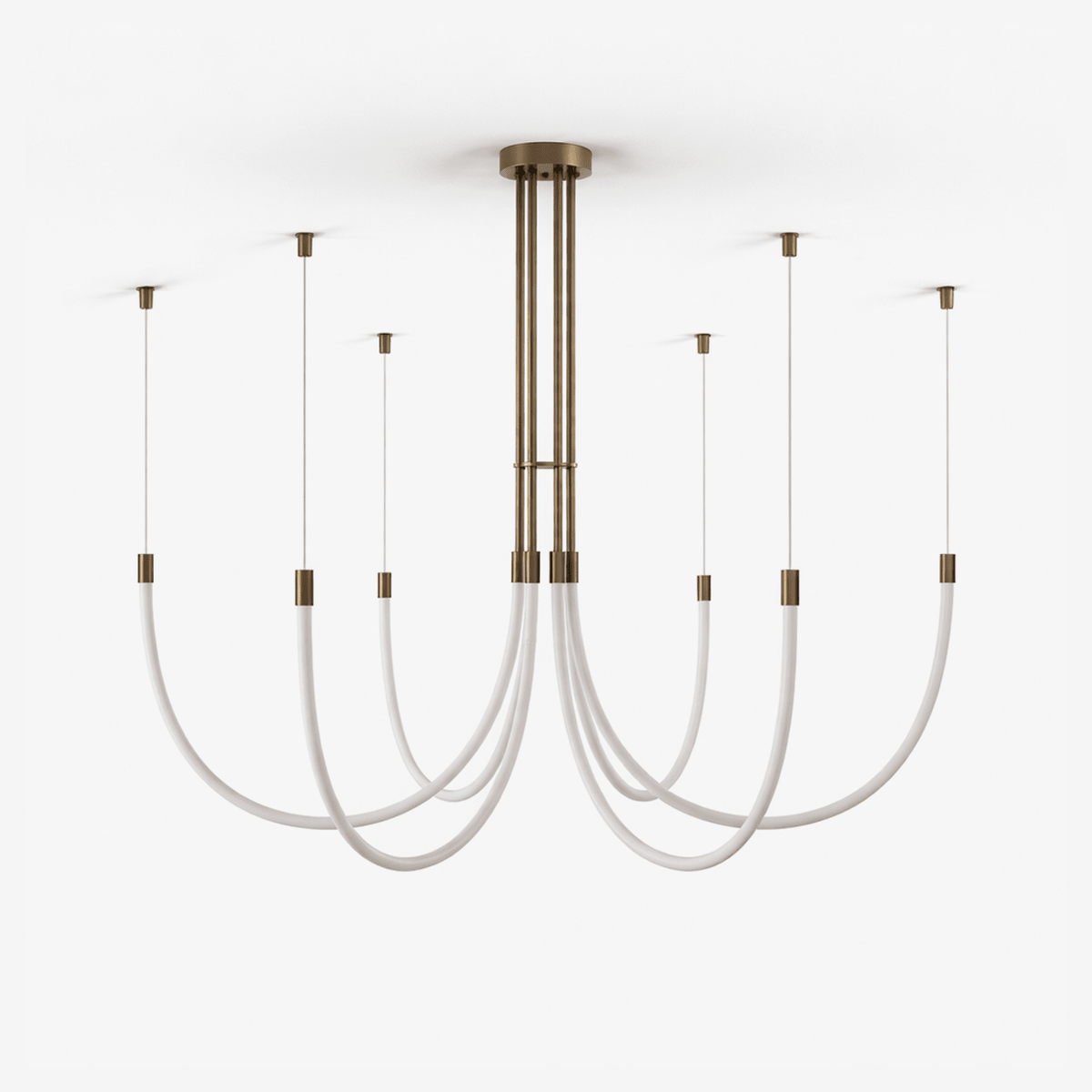 Serpentine Halo LED Chandelier – Modern Sculptural Pendant Light for Dining and Living Spaces