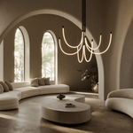 Serpentine Halo LED Chandelier – Modern Sculptural Pendant Light for Dining and Living Spaces
