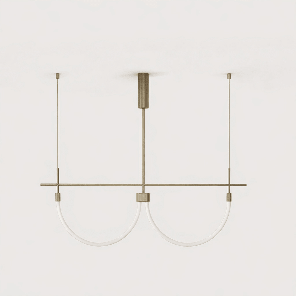 Serpentine Halo LED Chandelier – Modern Sculptural Pendant Light for Dining and Living Spaces