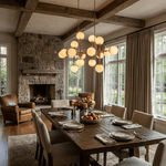 Orbelis Globe Chandelier – Modern Linear Pendant Light with Opal Glass Globes