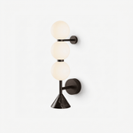 Nova Marble Wall Sconce with Brass Accents and Opal Glass Globes