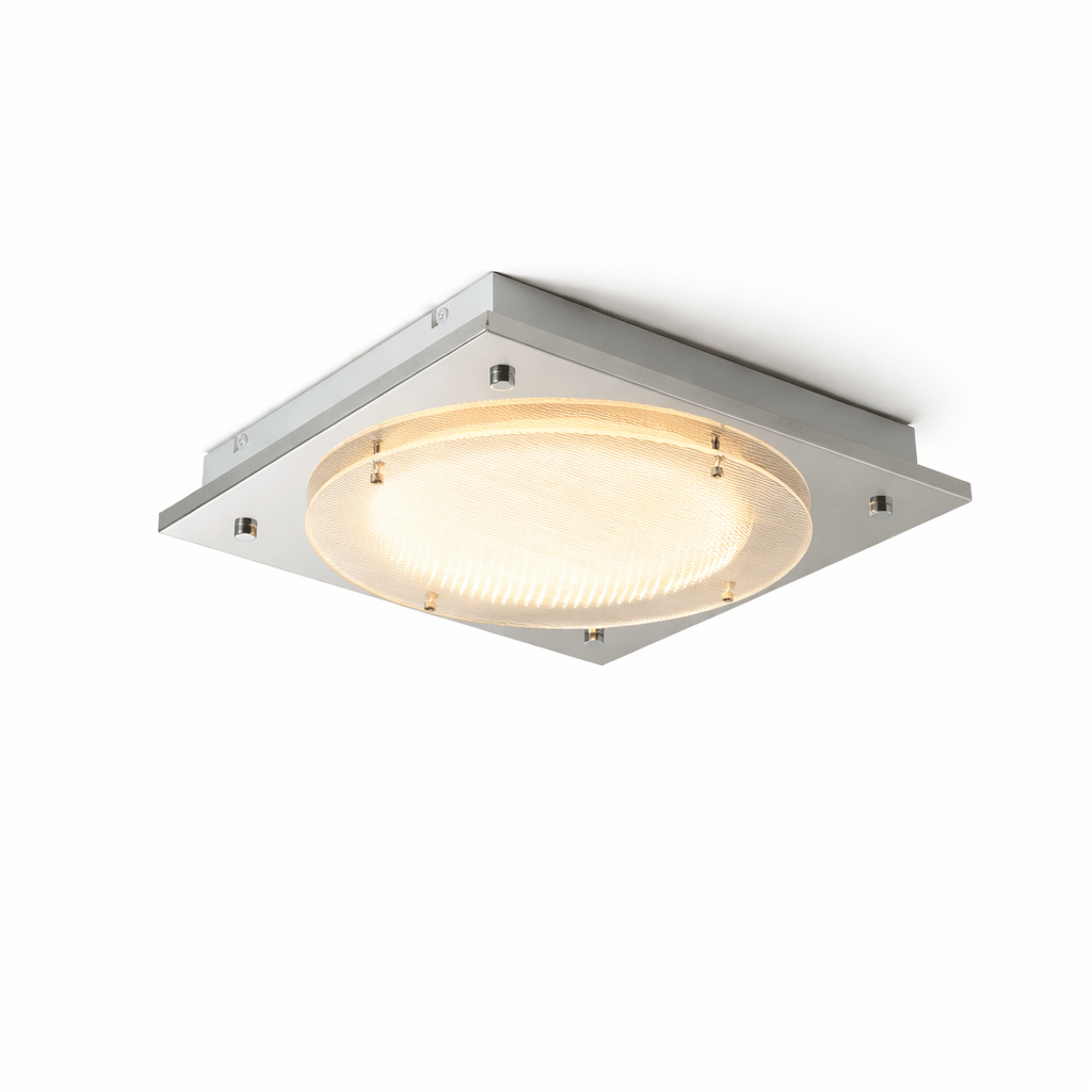 Halo Grid Modern LED Flush Mount Ceiling Light in Silver and White