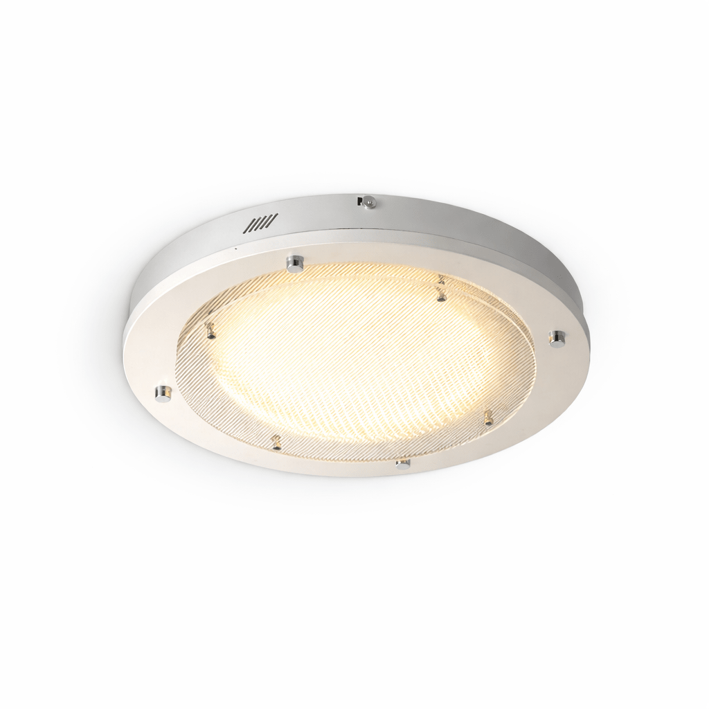 Halo Grid Modern LED Flush Mount Ceiling Light in Silver and White