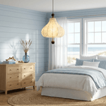 Maribel Floral Fabric Pendant Light with Wooden Accents