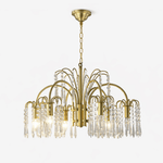 Isla Dawn Crystal Chandelier in Brass for Modern Dining Room and Living Room