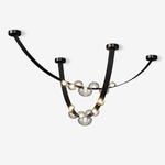 Orvyn Leather Arc Chandelier – Modern Linear LED Pendant Light