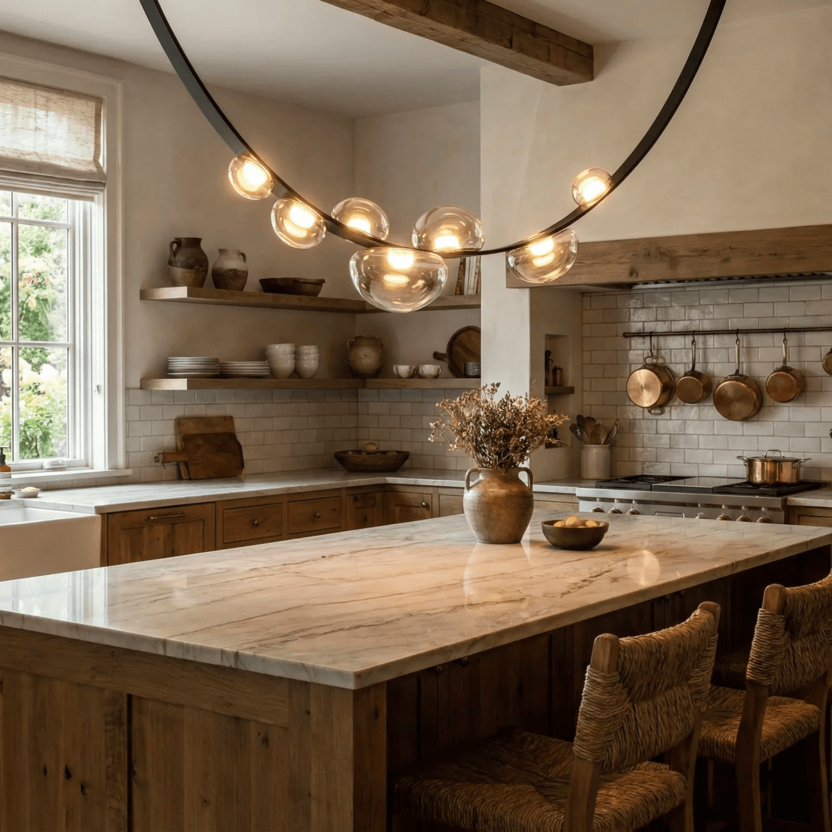 Orvyn Leather Arc Chandelier – Modern Linear LED Pendant Light