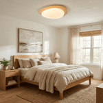 Pebble Flush Mount Ceiling Light with Walnut Grain Finish