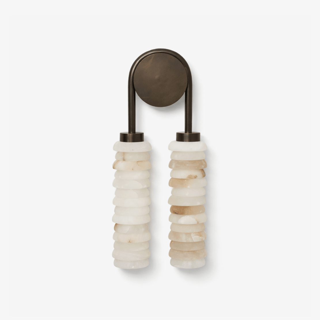 Calla Ribbed Alabaster Wall Sconce with Antique Brass Accents