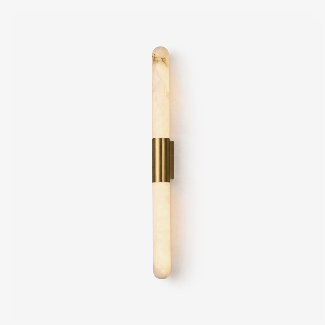 Velin Alabaster Tube Wall Sconce in Brushed Brass