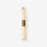 Velin Alabaster Tube Wall Sconce in Brushed Brass
