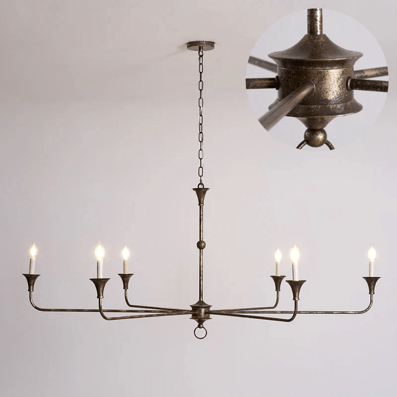 Elara Candle Chandelier – Modern Brass Candelabra Chandelier for Dining Room