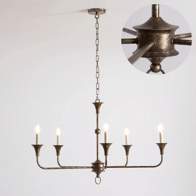 Elara Candle Chandelier – Modern Brass Candelabra Chandelier for Dining Room