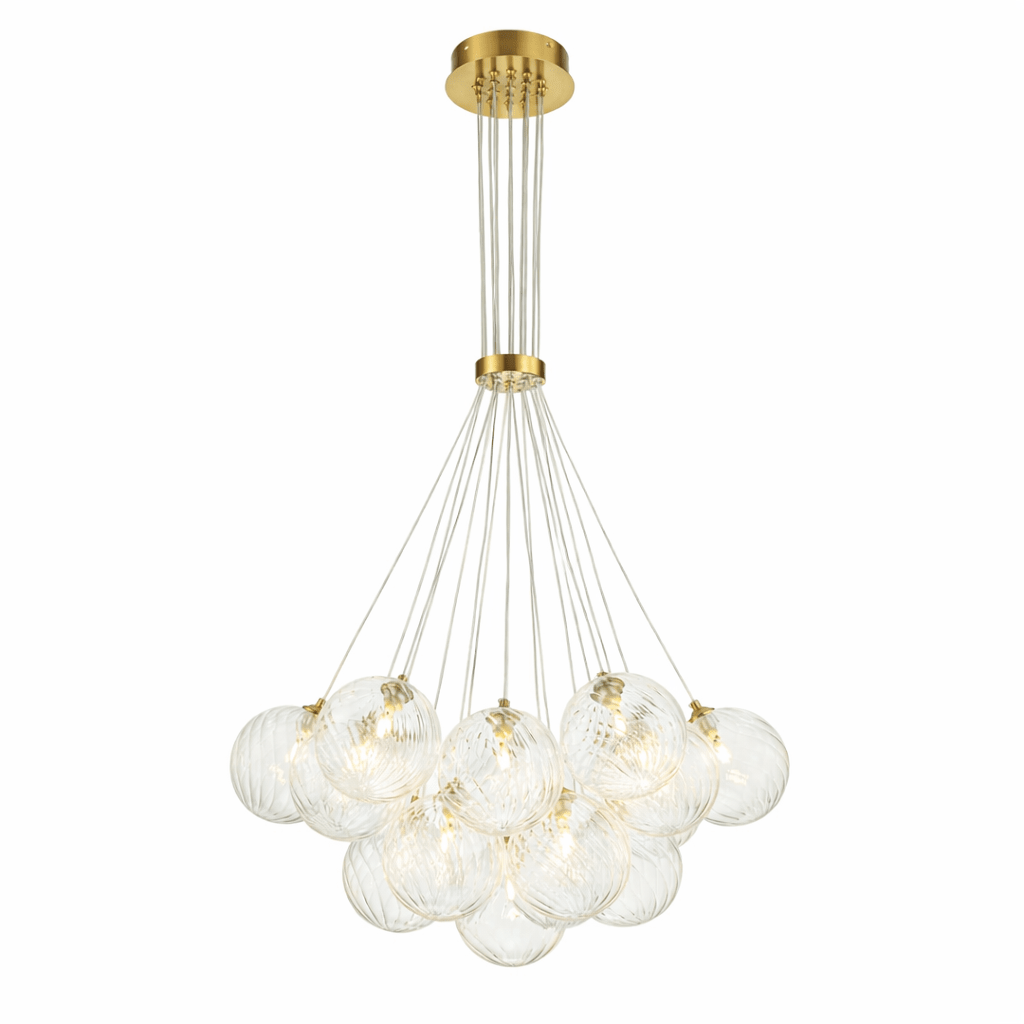 Lumière Cascade Glass Ball Chandelier – Modern Sculptural Pendant Light