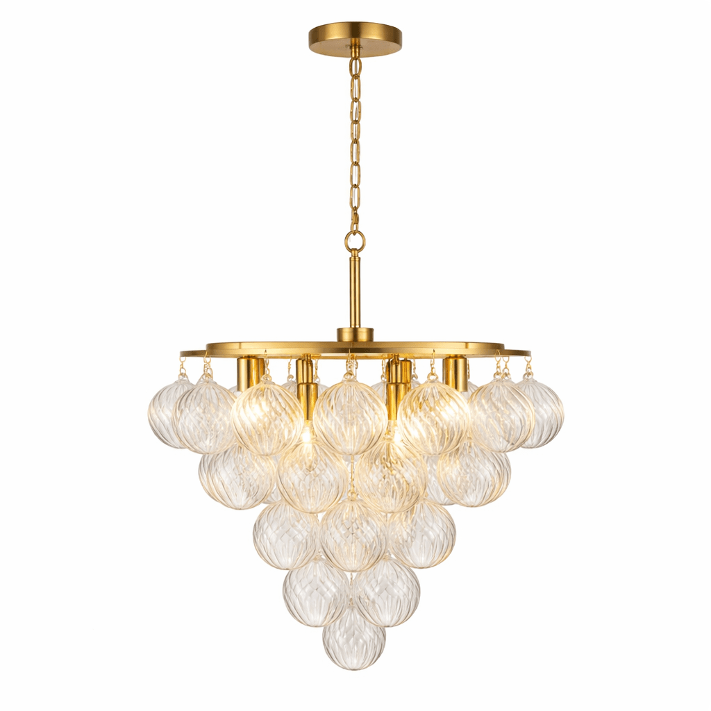 Lumière Cascade Glass Ball Chandelier – Modern Sculptural Pendant Light
