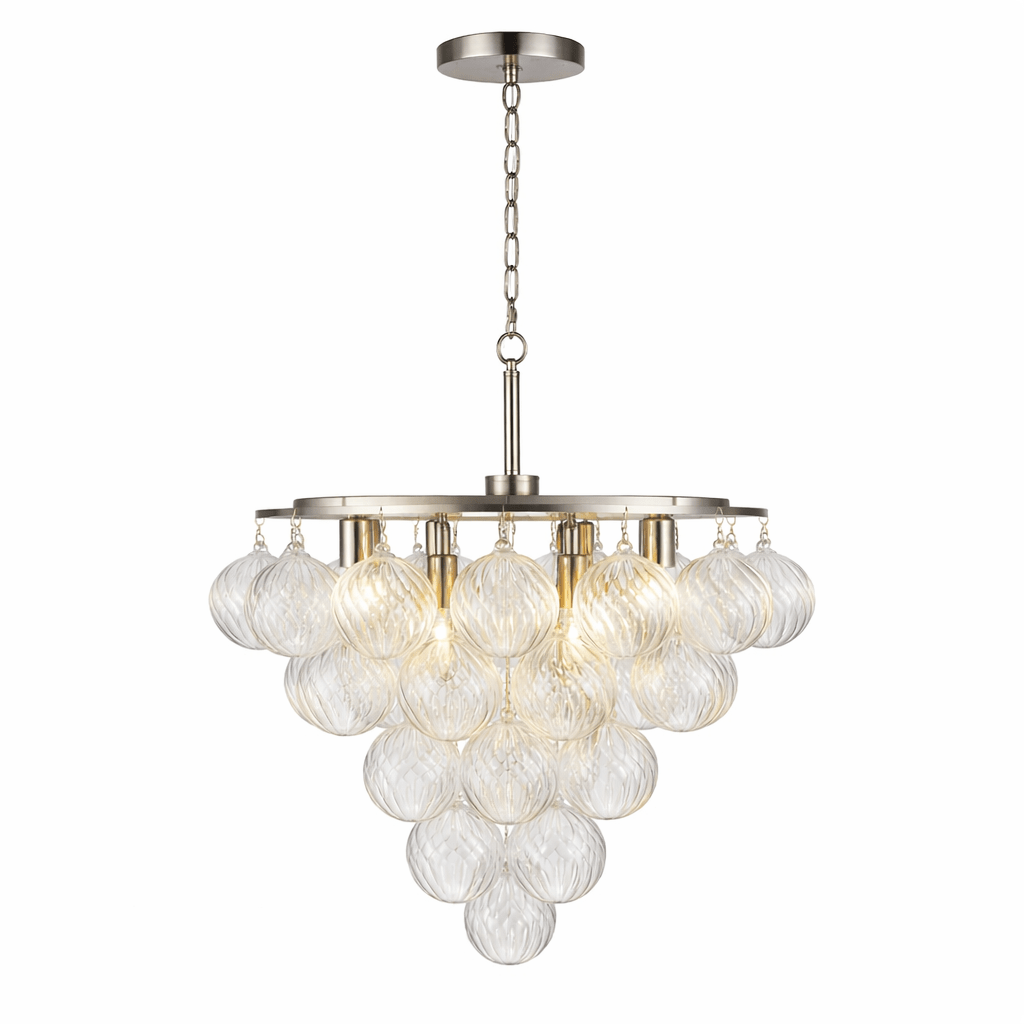 Lumière Cascade Glass Ball Chandelier – Modern Sculptural Pendant Light