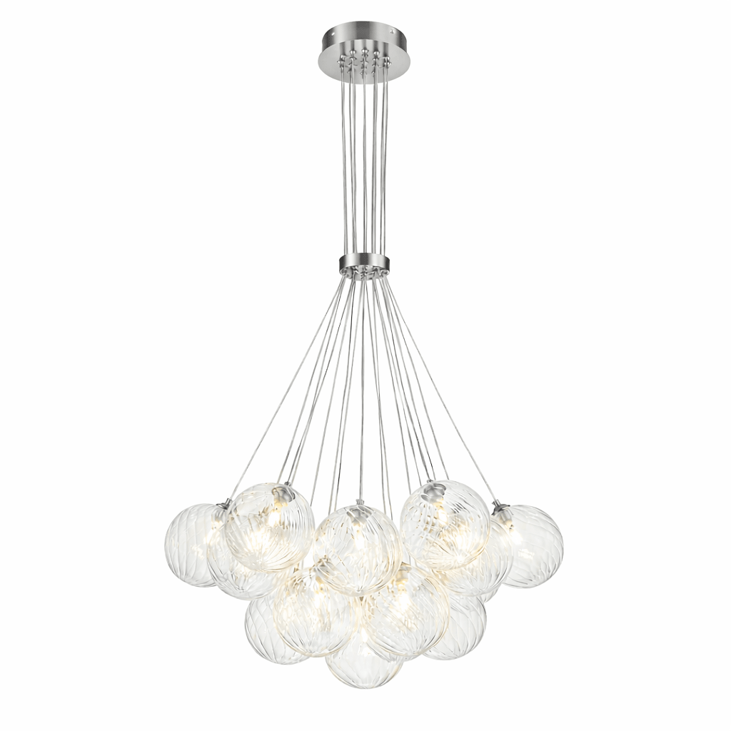 Lumière Cascade Glass Ball Chandelier – Modern Sculptural Pendant Light