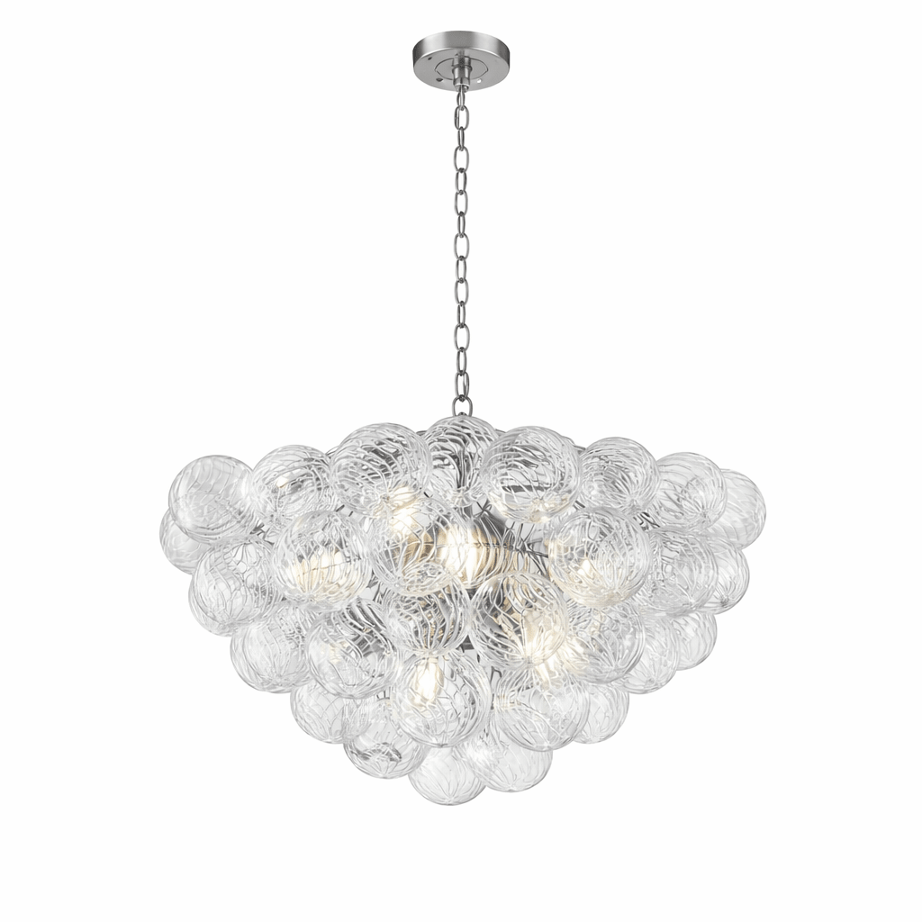 Lumière Cascade Glass Ball Chandelier – Modern Sculptural Pendant Light