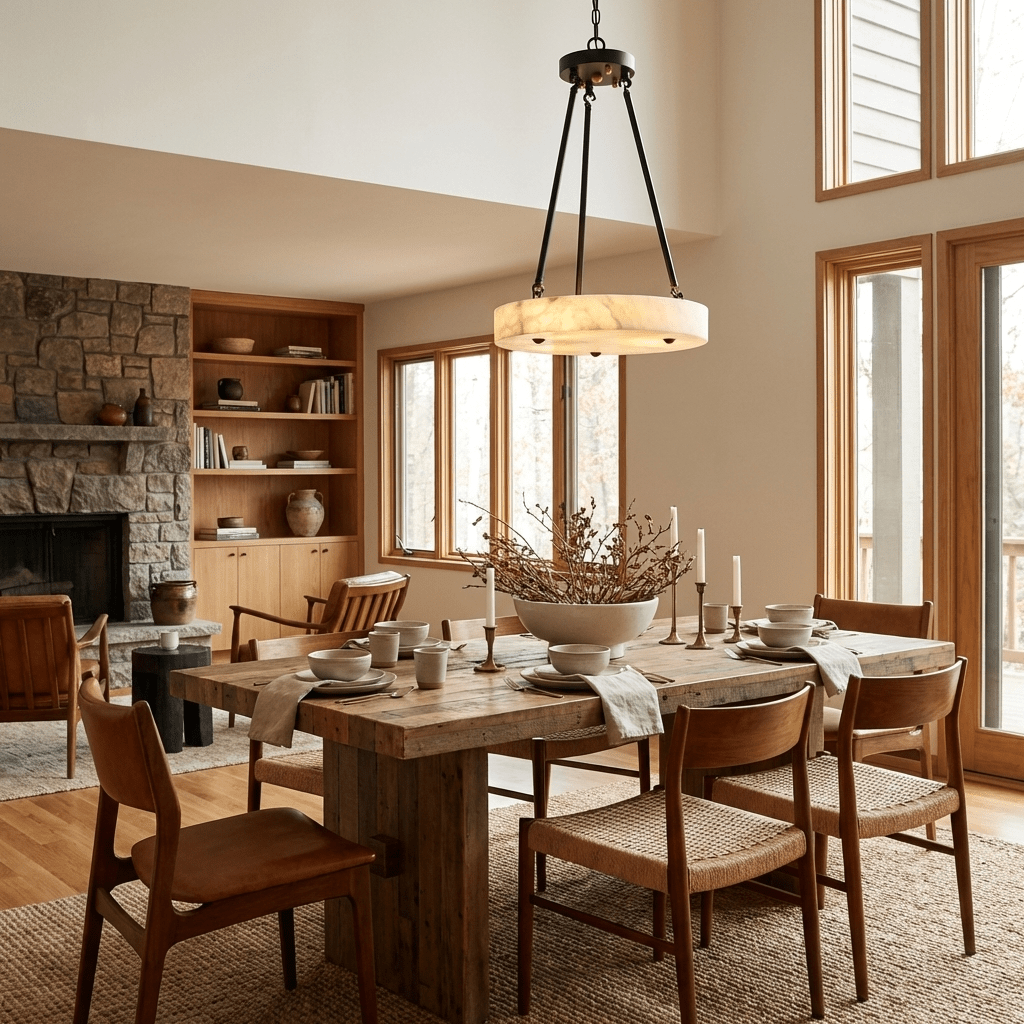 Aurelia Alabaster Disc Pendant Light – Modern LED Hanging Lamp for Dining Room & Kitchen