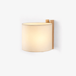 Papiro Fabric Wall Sconce with Wooden Mount – Modern Ambient Lighting