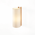 Papiro Fabric Wall Sconce with Wooden Mount – Modern Ambient Lighting