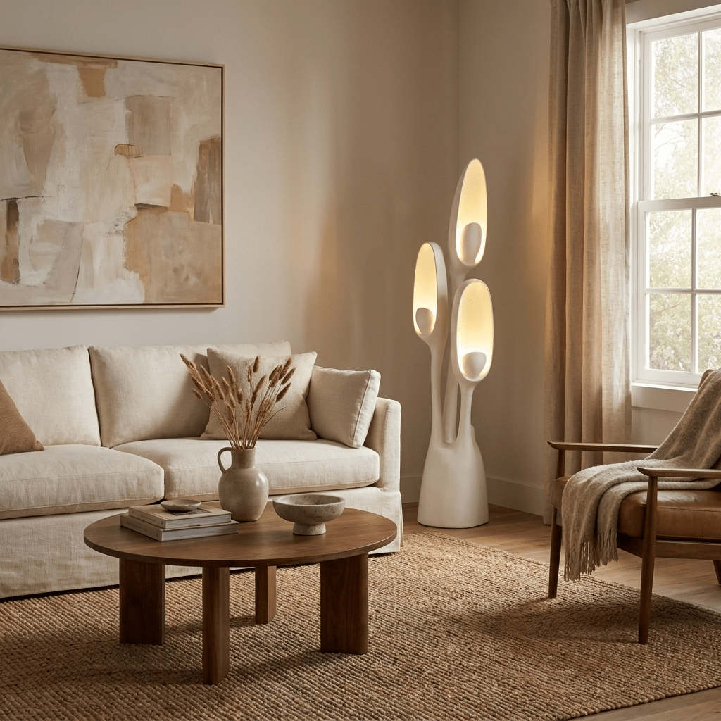 Bloom Pod Sculptural Floor Lamp with Organic Petal Shades