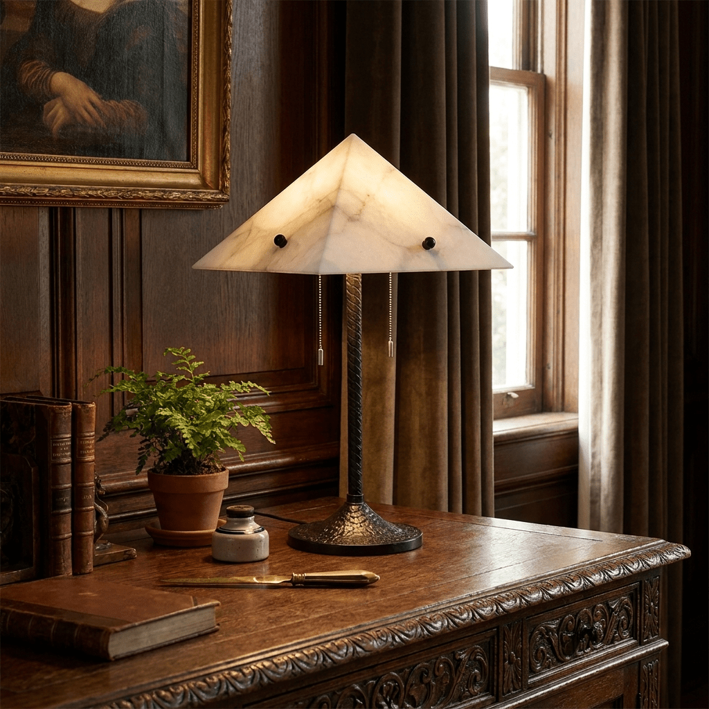 Apex Alabaster Prism Table Lamp — Sculptural Modern Illumination