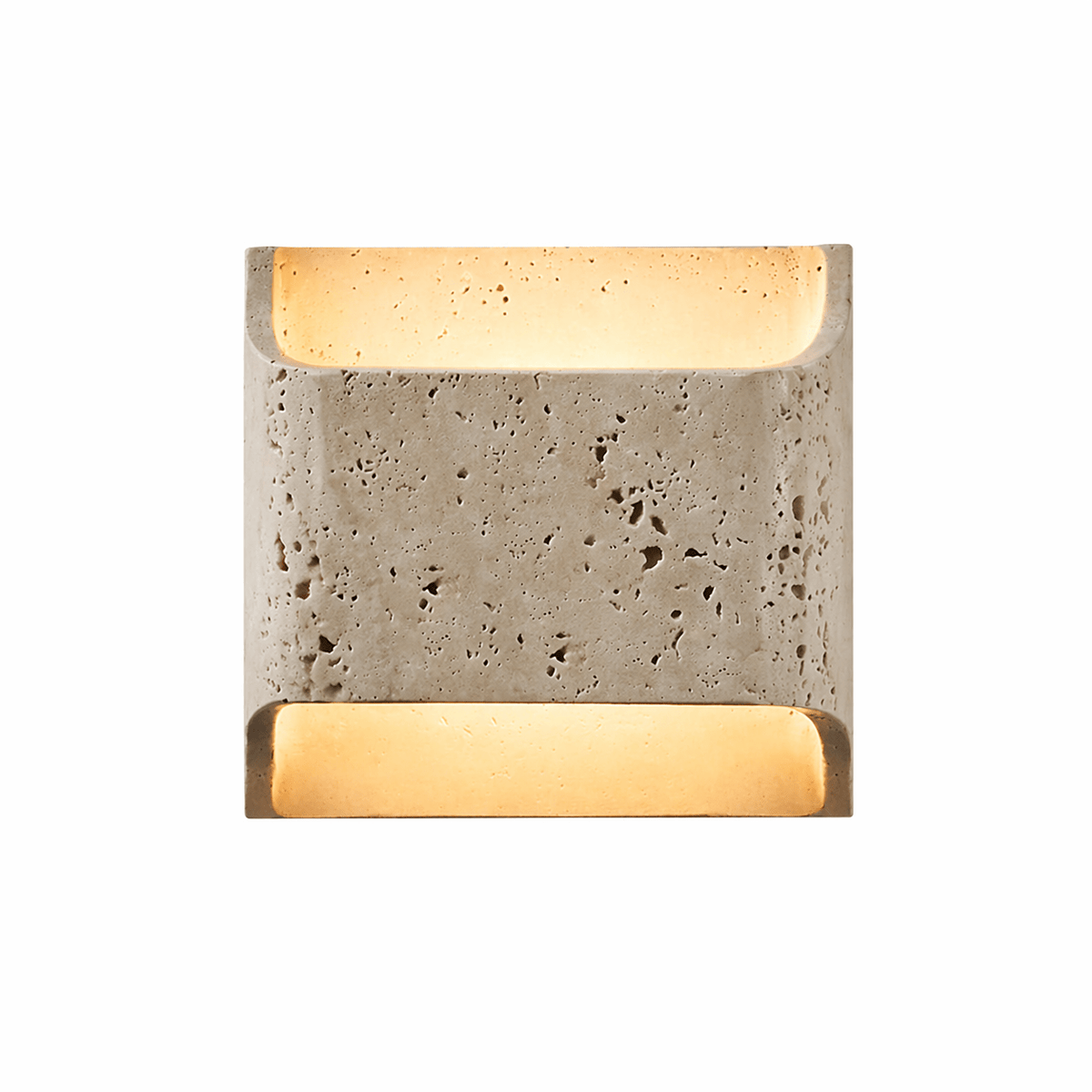 Carra Glow Block Wall Light in Yellow Travertine