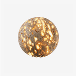 Luma Vein Stone Sphere Wall Sconce in Yellow Travertine
