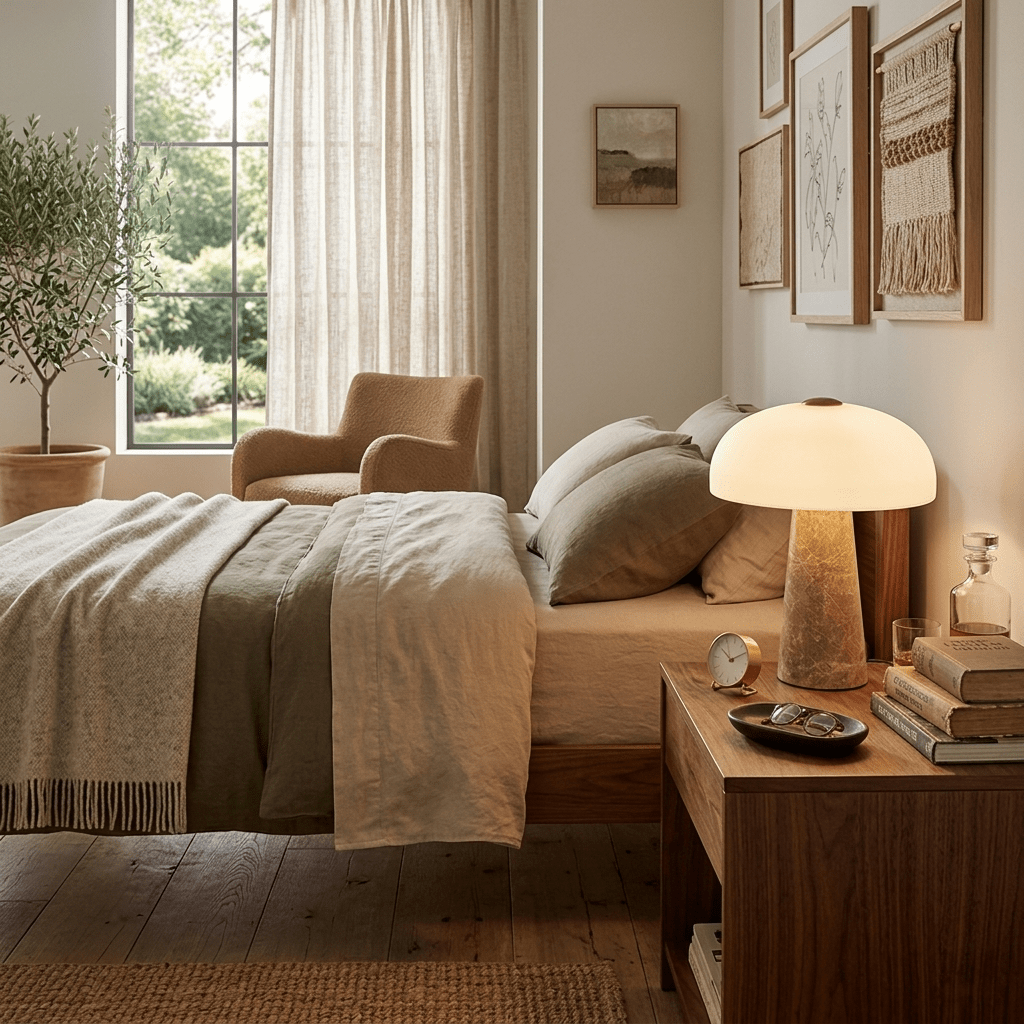 Haloire Marble Table Lamp – Modern Sculptural LED Desk Light