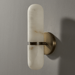 Alabaster Capsule Wall Sconce in Brass | Modern Bedroom & Hallway Lighting