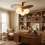 Artisan Floral Disc Ceiling Light with Opal Glass Globes