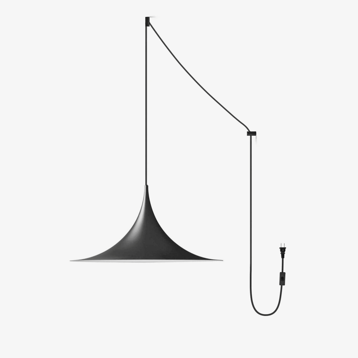 Semi Arch Pendant Light – Designer Aluminum Swag Lamp for Dining & Living Spaces