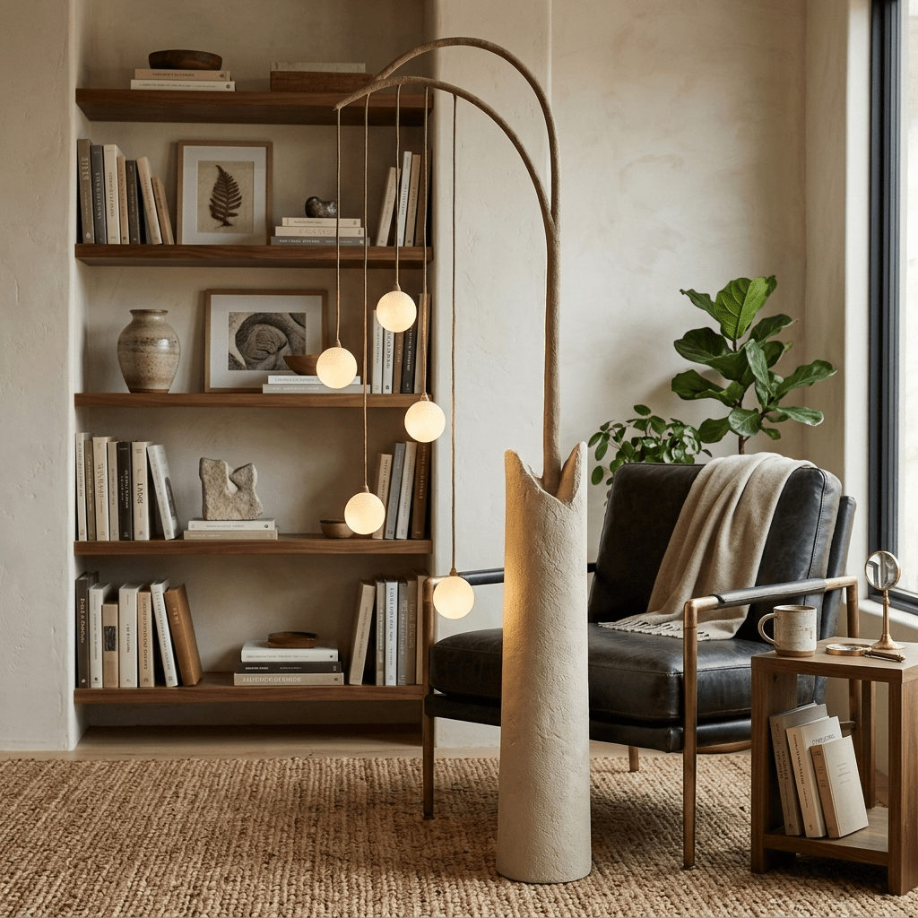 Willow Glow Sculptural Floor Lamp with Organic Form