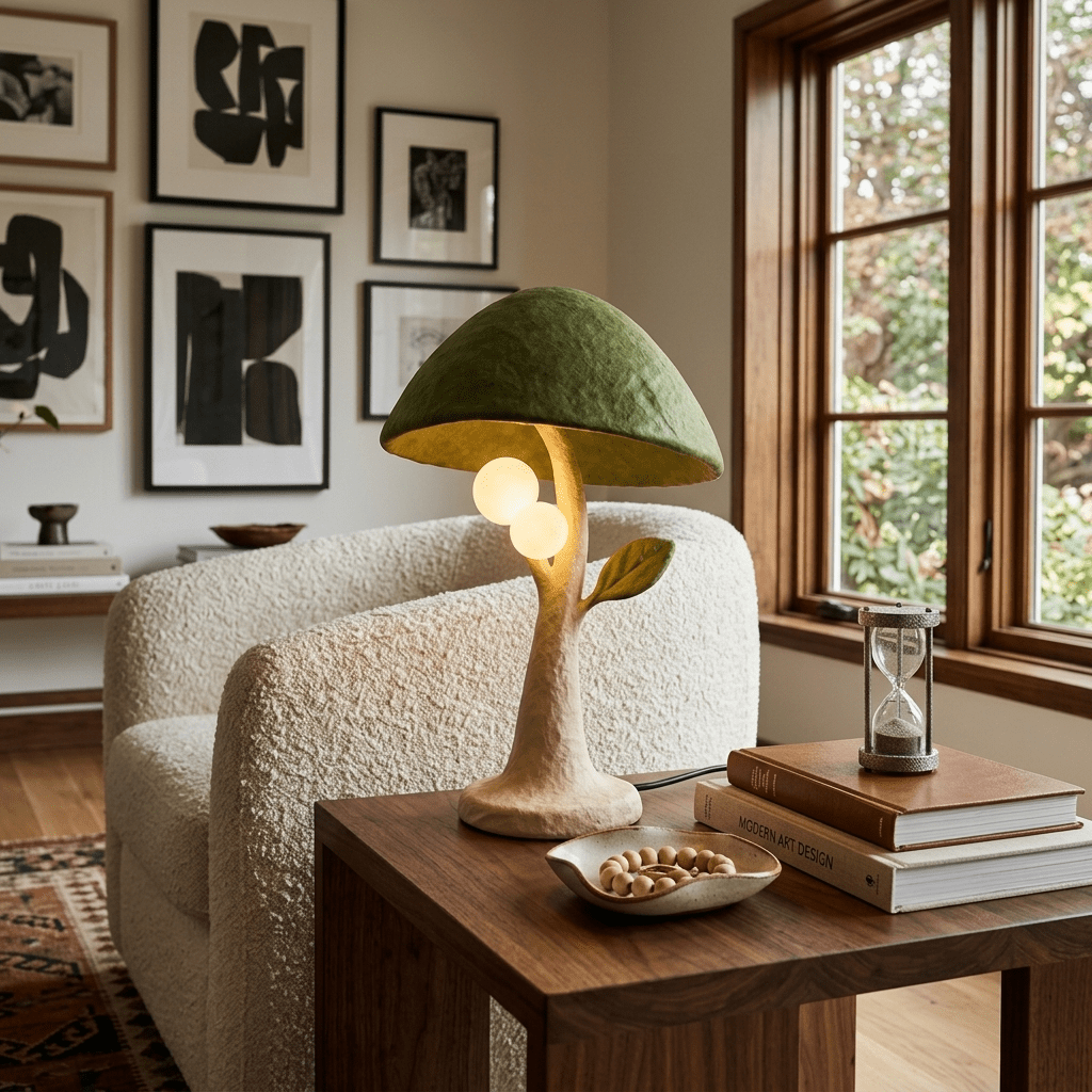 Forest Mushroom Table Lamp – Sculptural Nature-Inspired LED Table Light for Bedroom & Living Room
