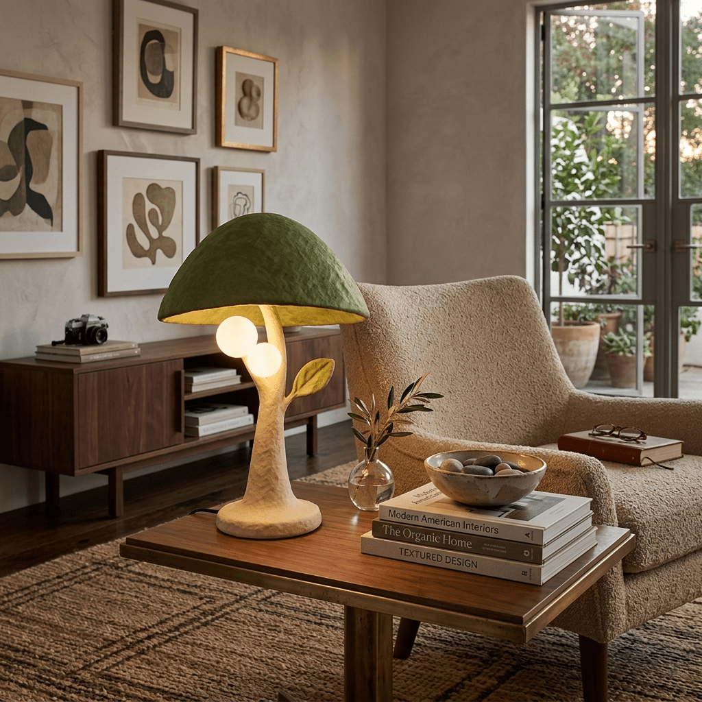 Forest Mushroom Table Lamp – Sculptural Nature-Inspired LED Table Light for Bedroom & Living Room