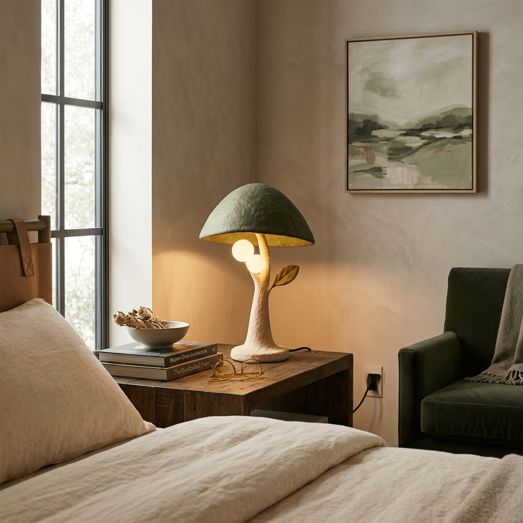 Forest Mushroom Table Lamp – Sculptural Nature-Inspired LED Table Light for Bedroom & Living Room