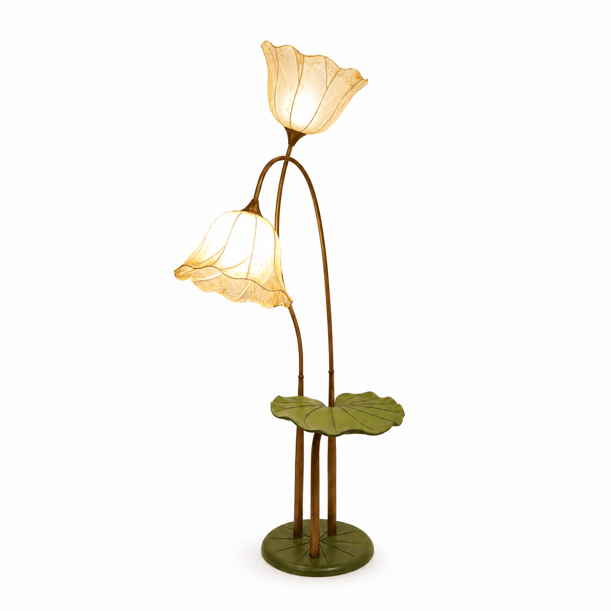 Lotus Bloom Floor Lamp with Leaf Table – Modern Designer Lighting for Living Room & Bedroom