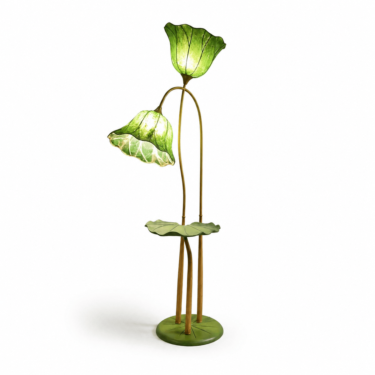 Lotus Bloom Floor Lamp with Leaf Table – Modern Designer Lighting for Living Room & Bedroom