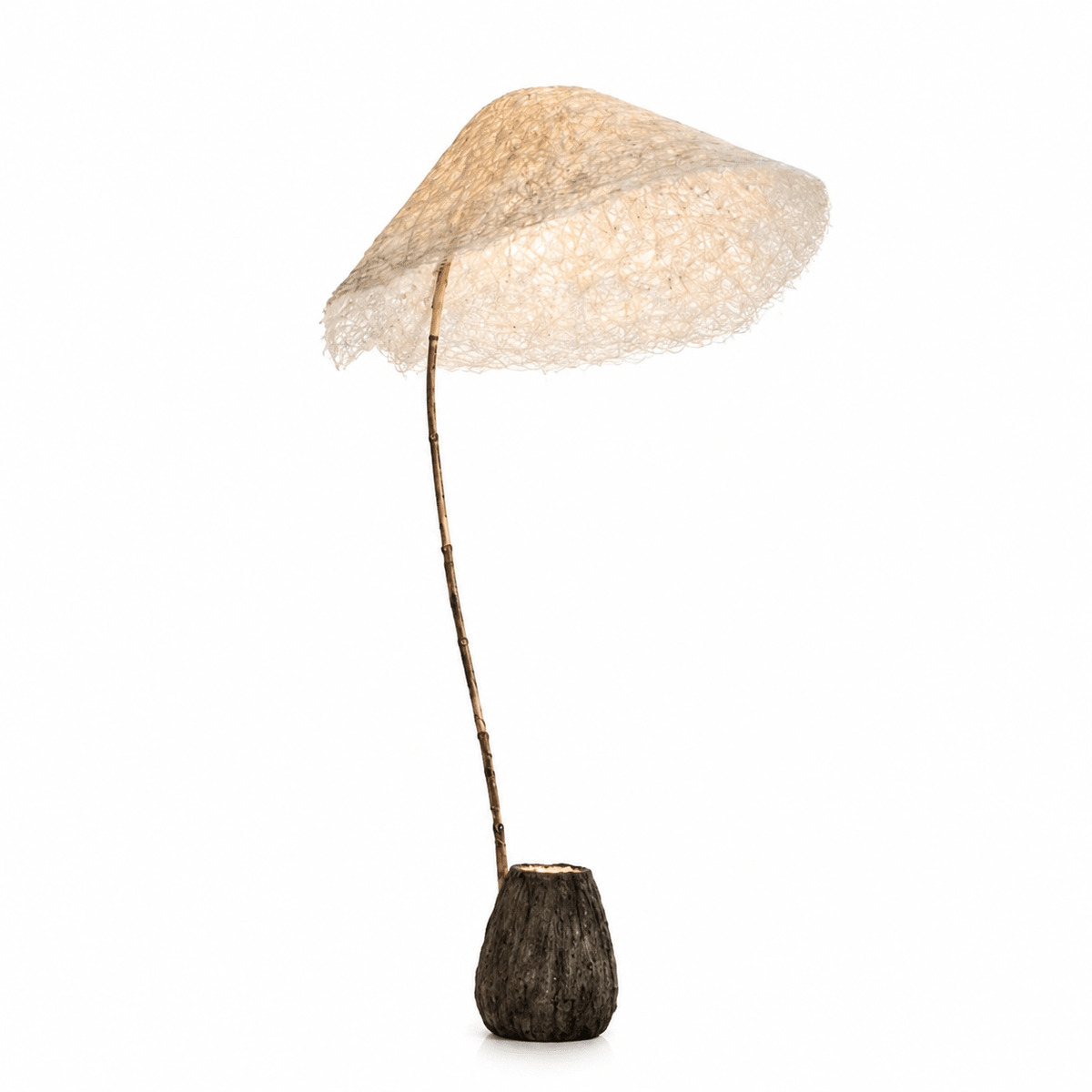 Linen Canopy Floor Lamp – Modern Natural Lighting for Living Spaces