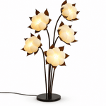 Green Blossom Floor Lamp – Sculptural Sage Bloom with Matte Black Stems