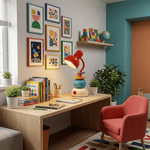 Playstack Pop Table Lamp – Colorful Modern Metal Accent Light for Bedroom & Living Room