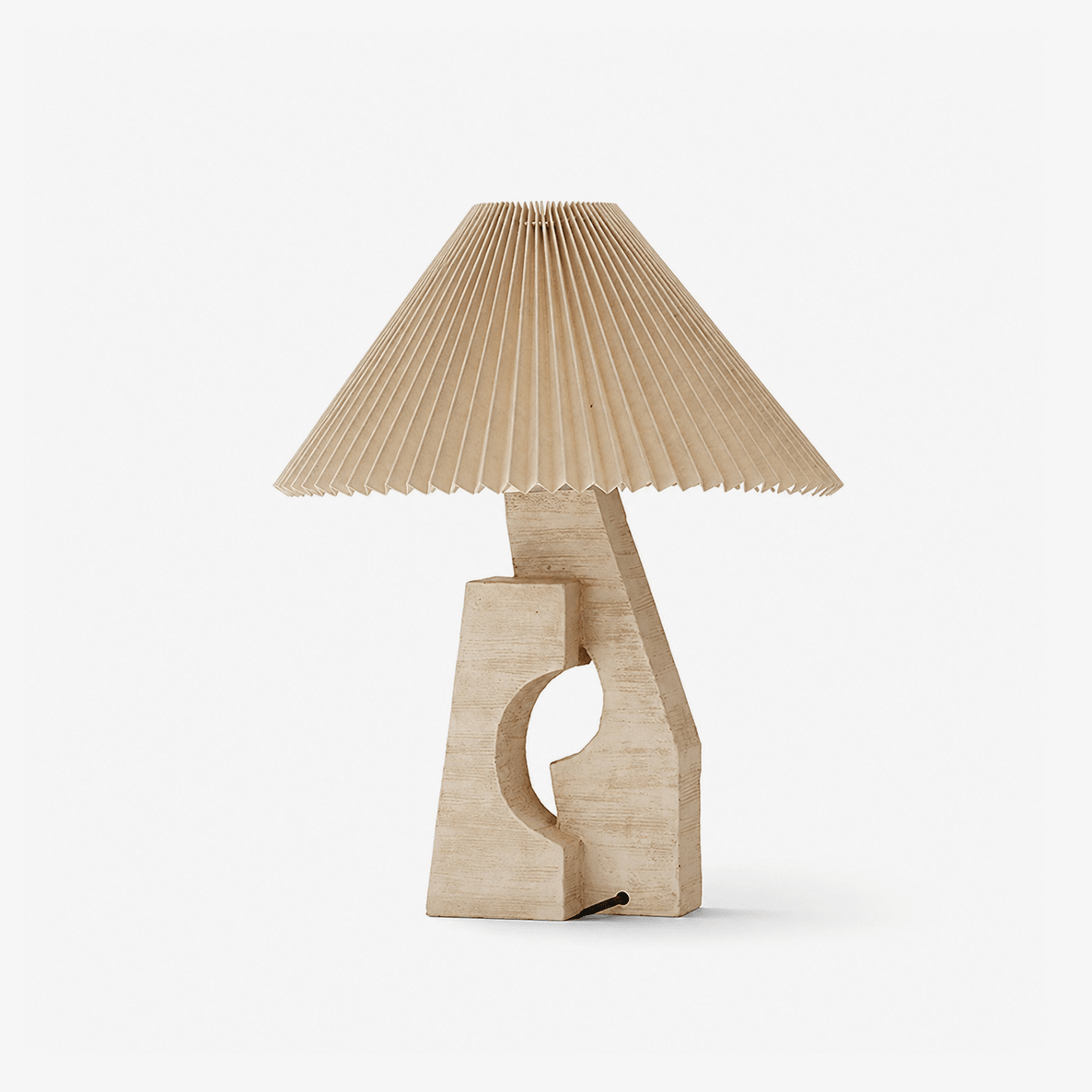 Arch Form Pleated Table Lamp – Sculptural Fabric Shade for Modern Interiors