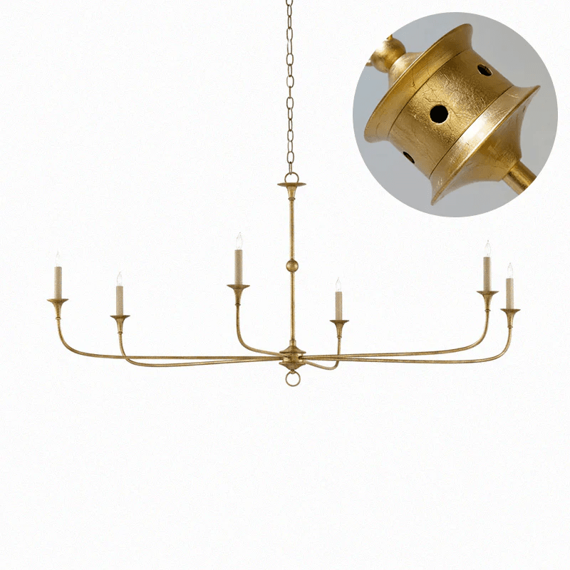 Elara Candle Chandelier – Modern Brass Candelabra Chandelier for Dining Room