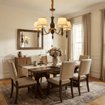 Majestic Veil Chandelier — Pleated Fabric Shades, Walnut & Brass, 3/5/8-Light