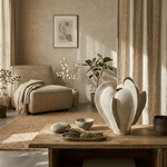 Magnolia Bloom Hand-Thrown Stoneware Sculptural Vase for Modern Interiors