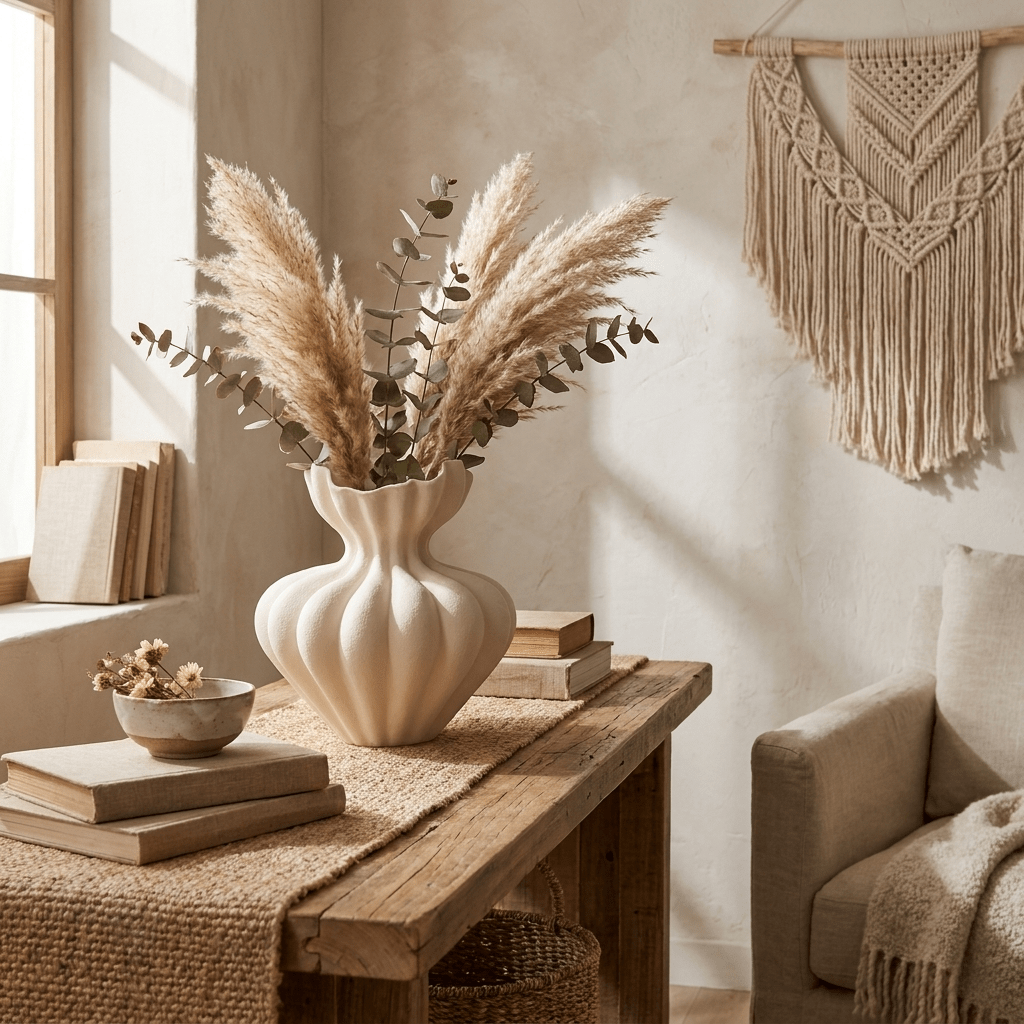 Fluted Bloom Ceramic Vase – Hand-Thrown Stoneware Sculptural Vessel
