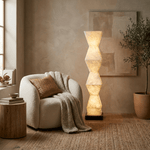 Cairn Alabaster Floor Lamp – Sculptural Natural Stone Column Light